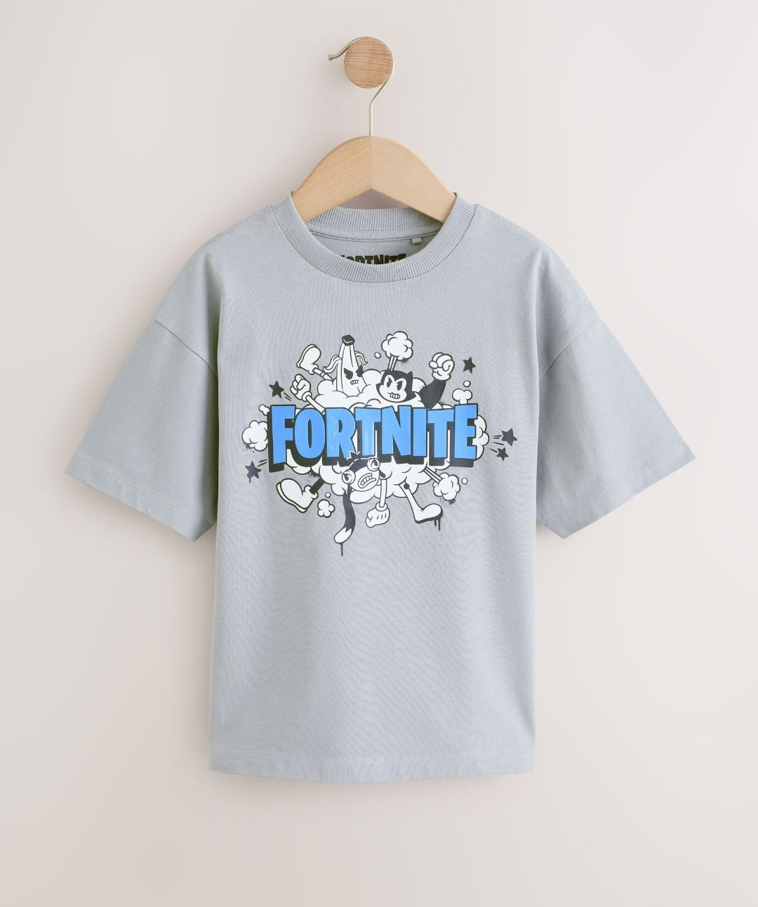 Grey Fortnite Print Short Sleeved
T-Shirt
