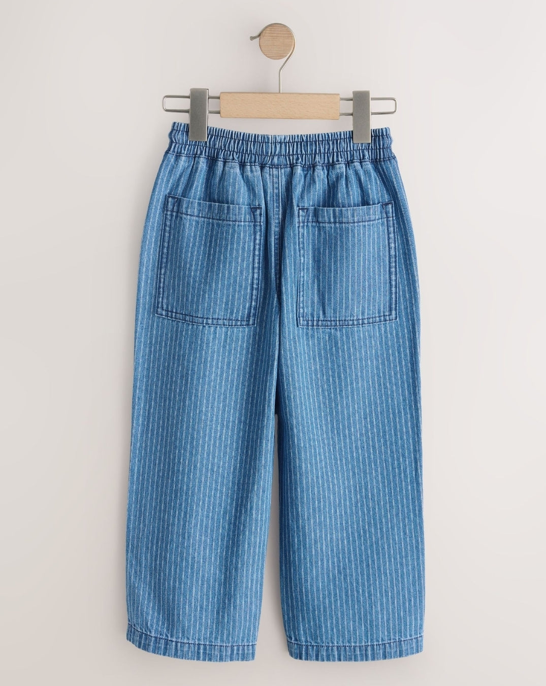 Blue/Ecru Stripe Pull on Jeans