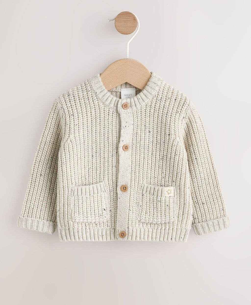 Neutral "My First Eid" Baby Knitted Cardigan