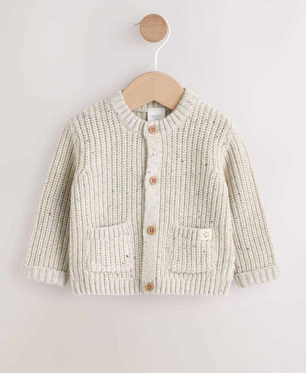 Neutral "My First Eid" Baby Knitted Cardigan