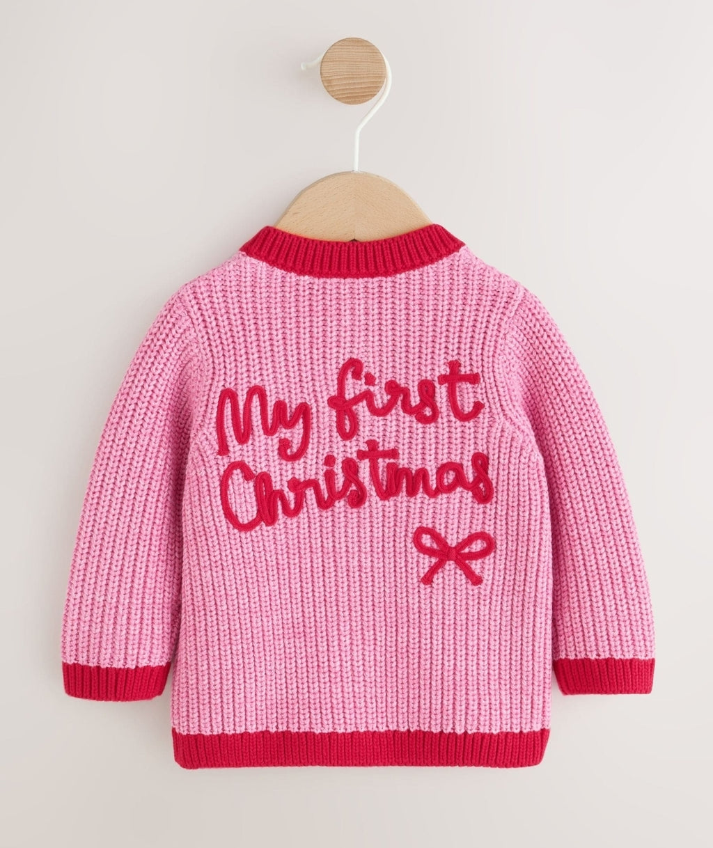 Pink and Red My First Christmas
Baby Cardigan