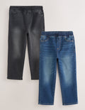 Black/Navy Loose Fit Loose Fit Stretch
Elasticated Waist Jeans 2 Pack