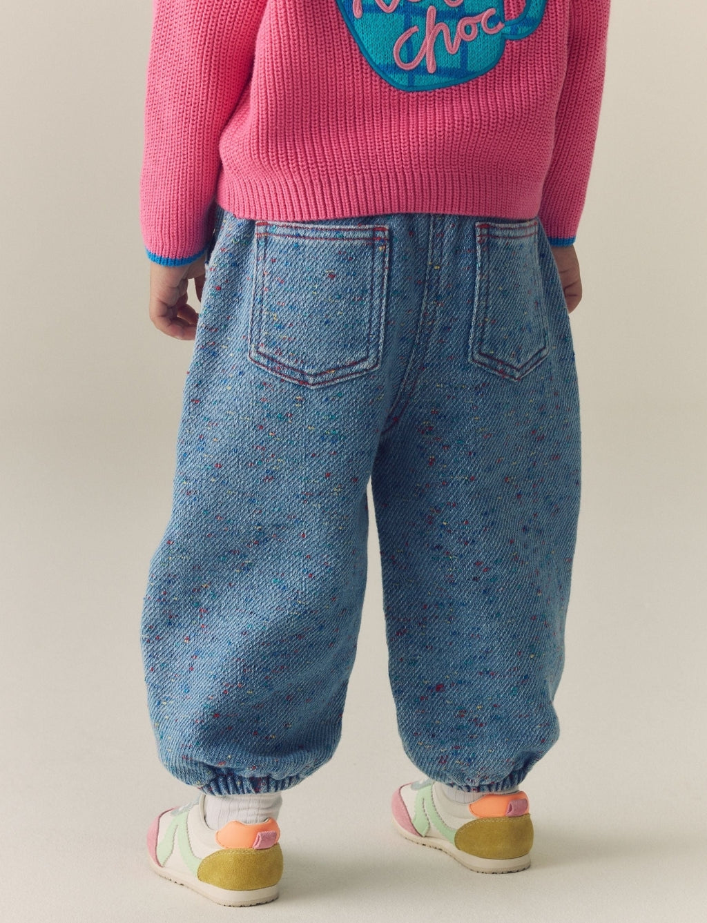 Rainbow Neppy Barrel Jeans
