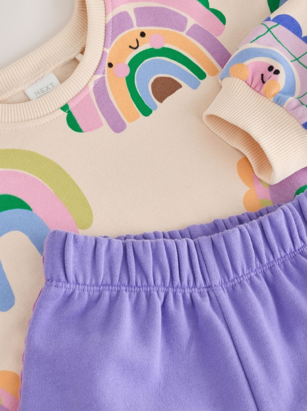 Light Purple Rainbow Sweatshirt and Wide Leg Joggers Set