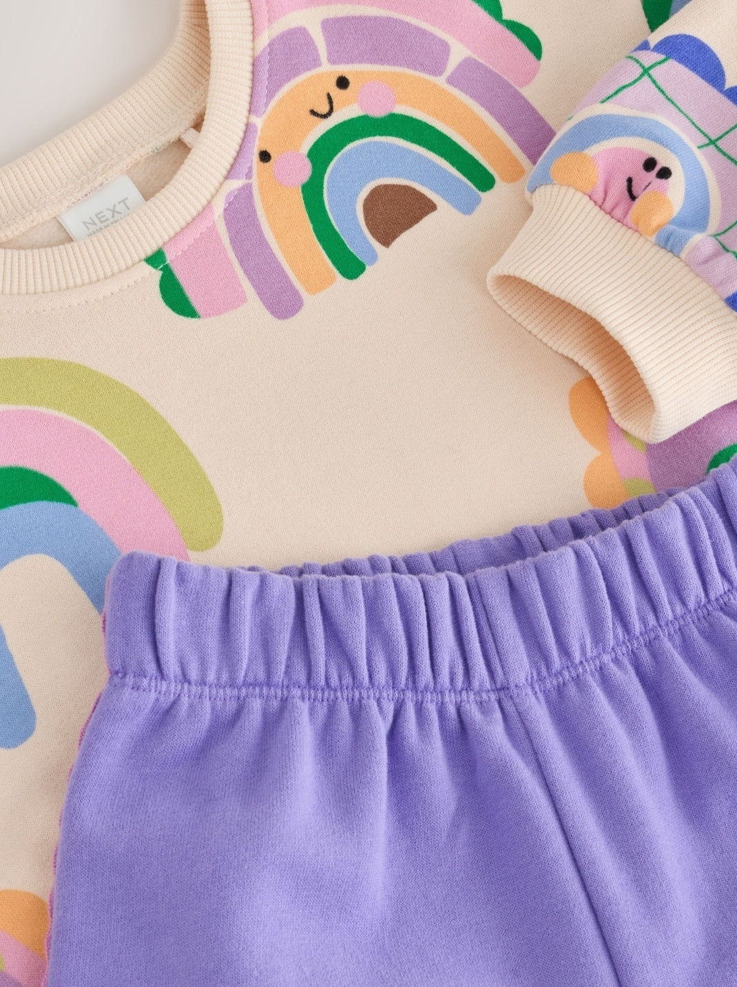 Light Purple Rainbow Sweatshirt and Wide Leg Joggers Set