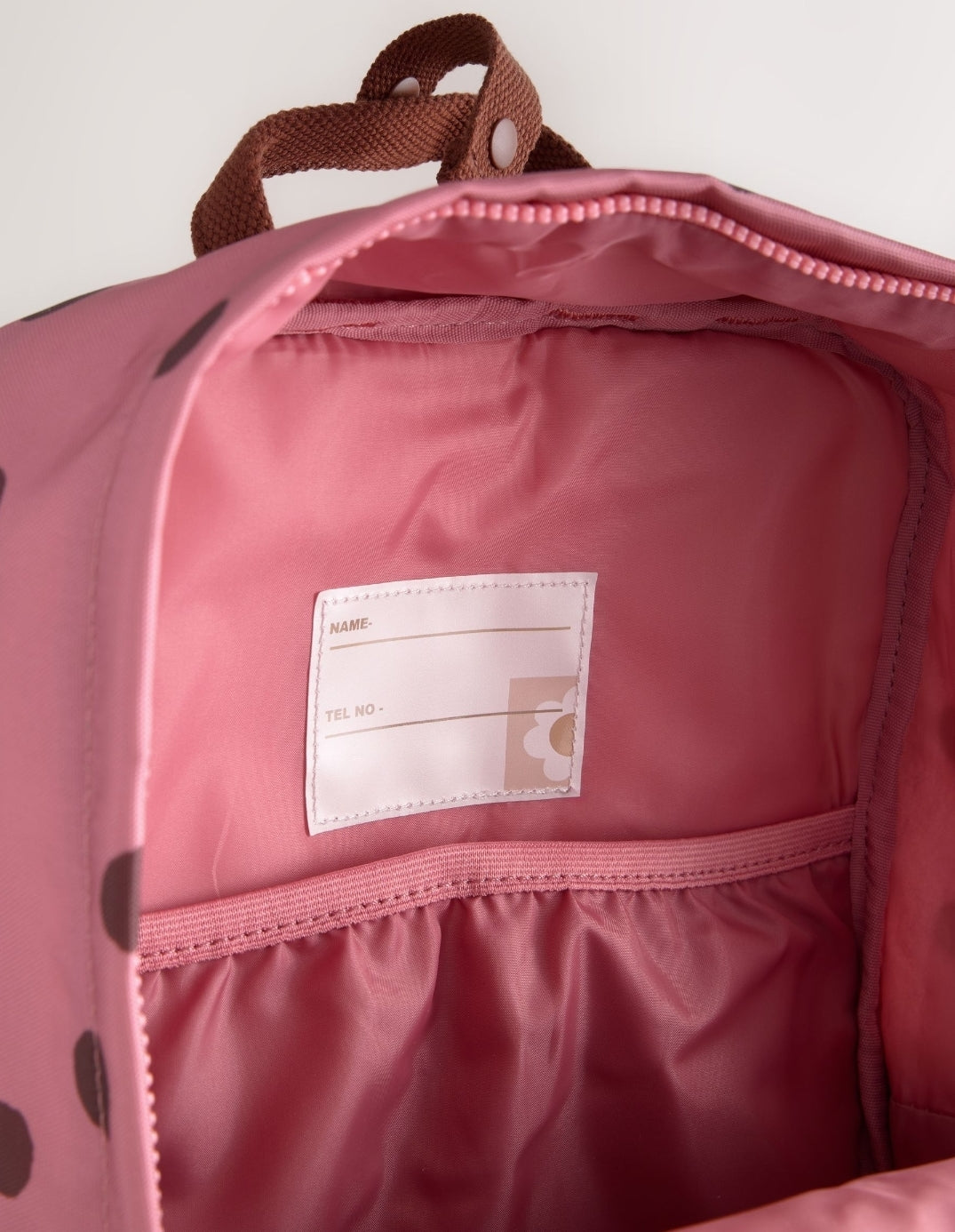 Pink/Chocolate Dot Backpack