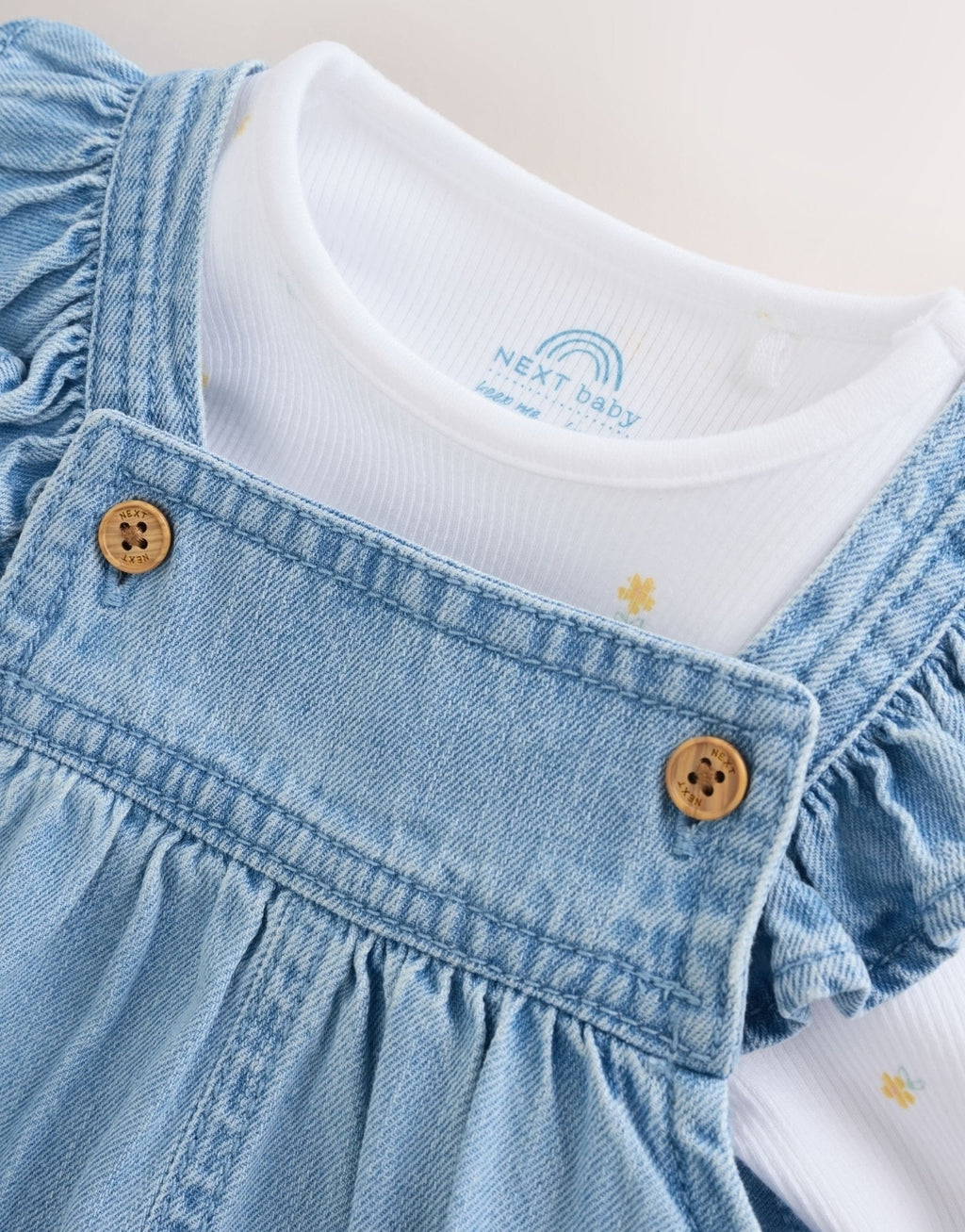 Denim Dungarees and Long Sleeve Bodysuit Set 2 Piece