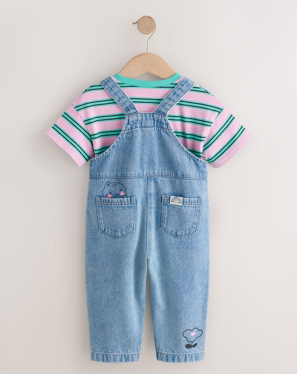 Mid Blue Cat Printed Denim
Dungarees