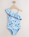 Blue Palm Print One Shoulder
Swimsuit
