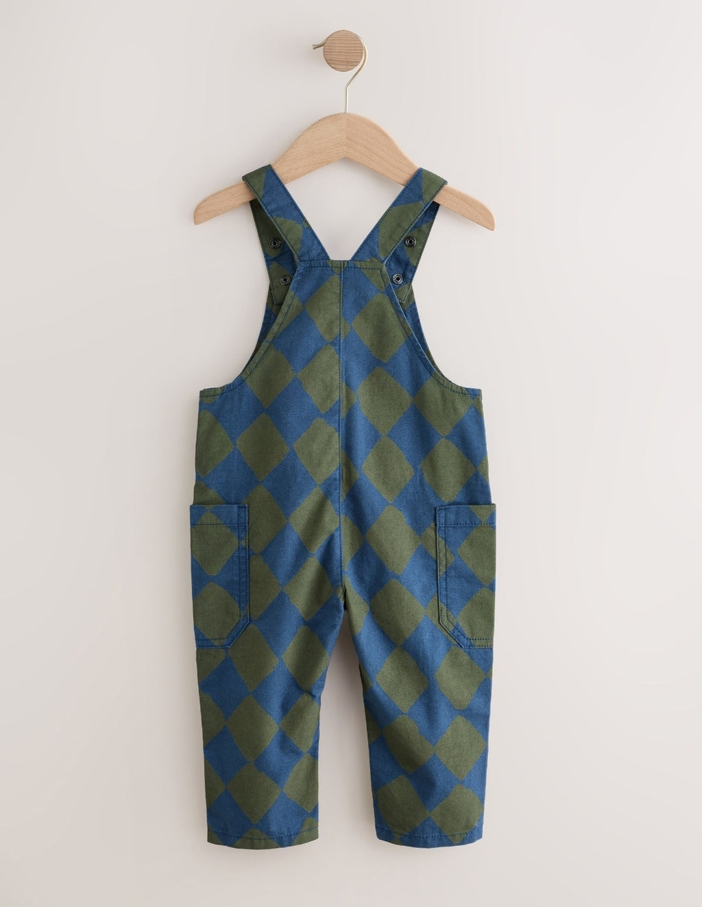 Green/Blue Harlequin Dungarees