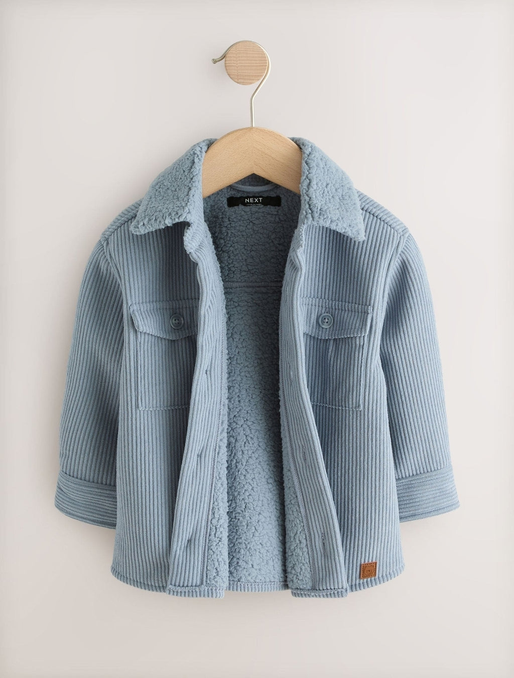 Blue Borg Lined Cord Shacket