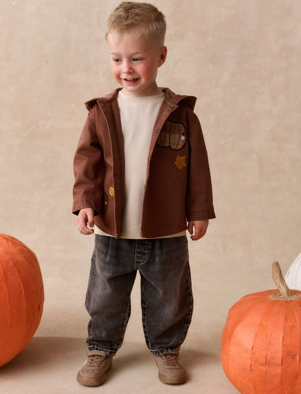 Brown Pumpkin Long Sleeve Hooded
Overshirt