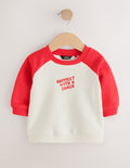 Red/White Happiest WithA Snack Printed Crew Neck Sweat Top