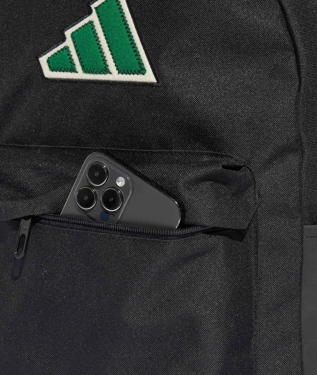 adidas Black/Green Essentials Logo Backpack