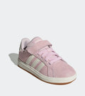 adidas Light Pink Grand Court OOs Suede Elastic Lace Kids Trainers