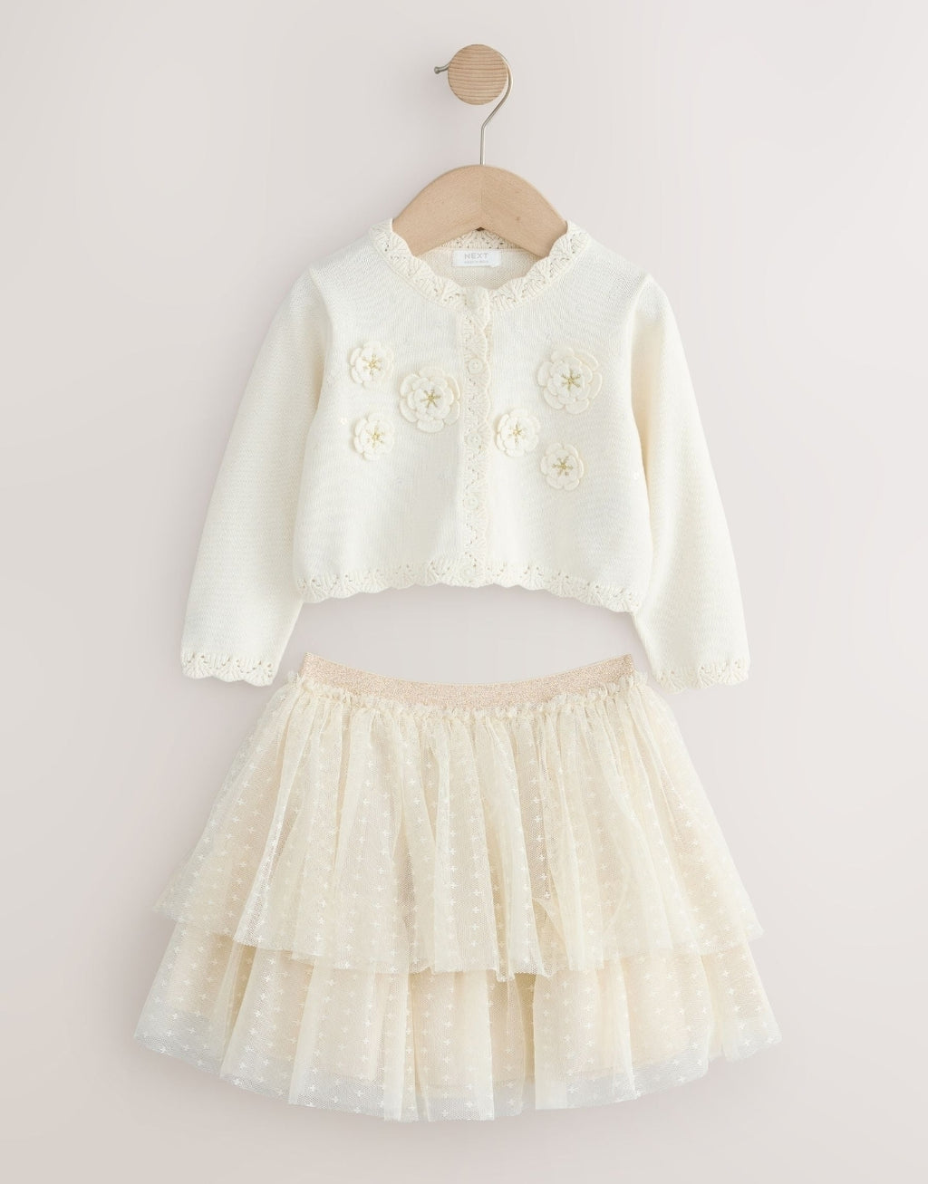 Ecru White Party OccasionSkirt Set