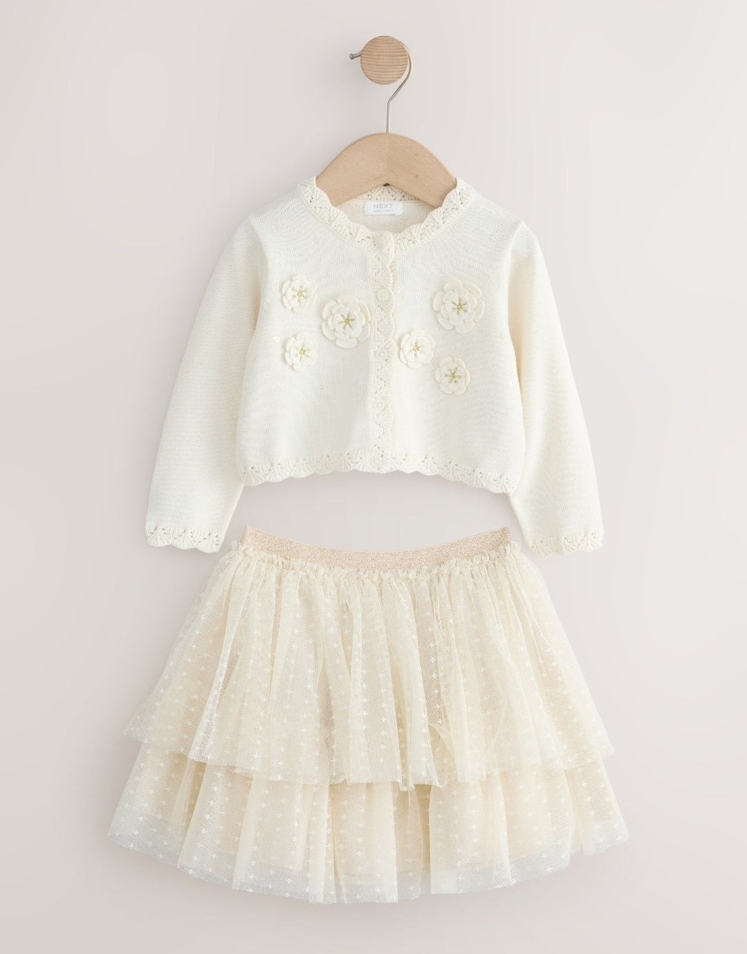 Ecru White Party OccasionSkirt Set