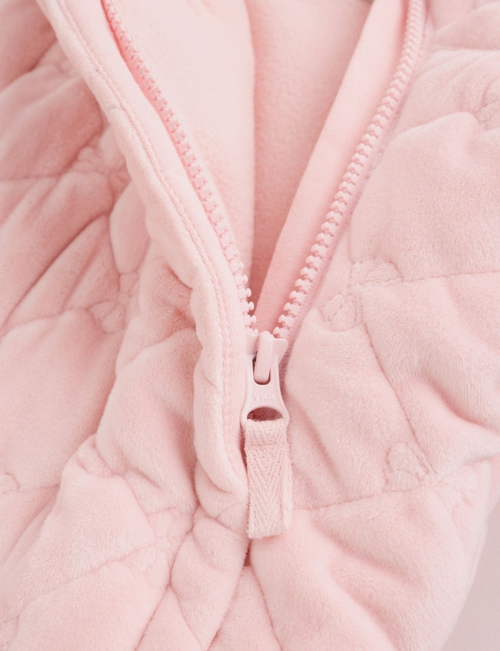 Pink Velour Zip Through Quilted
Baby All-In-One