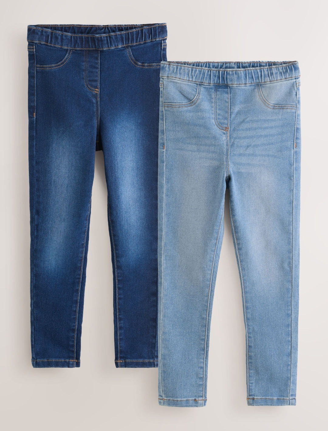 Blue Elasticated Waist Jeggings 2 Pack
