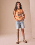 Orange Sun Fringe Sequin Vest