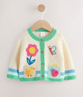 Multi Pastel Crochet Animal Knitted Baby Cardigan