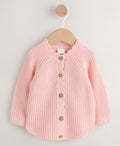 Pink Scallop Hem Knitted Baby Cardigan
