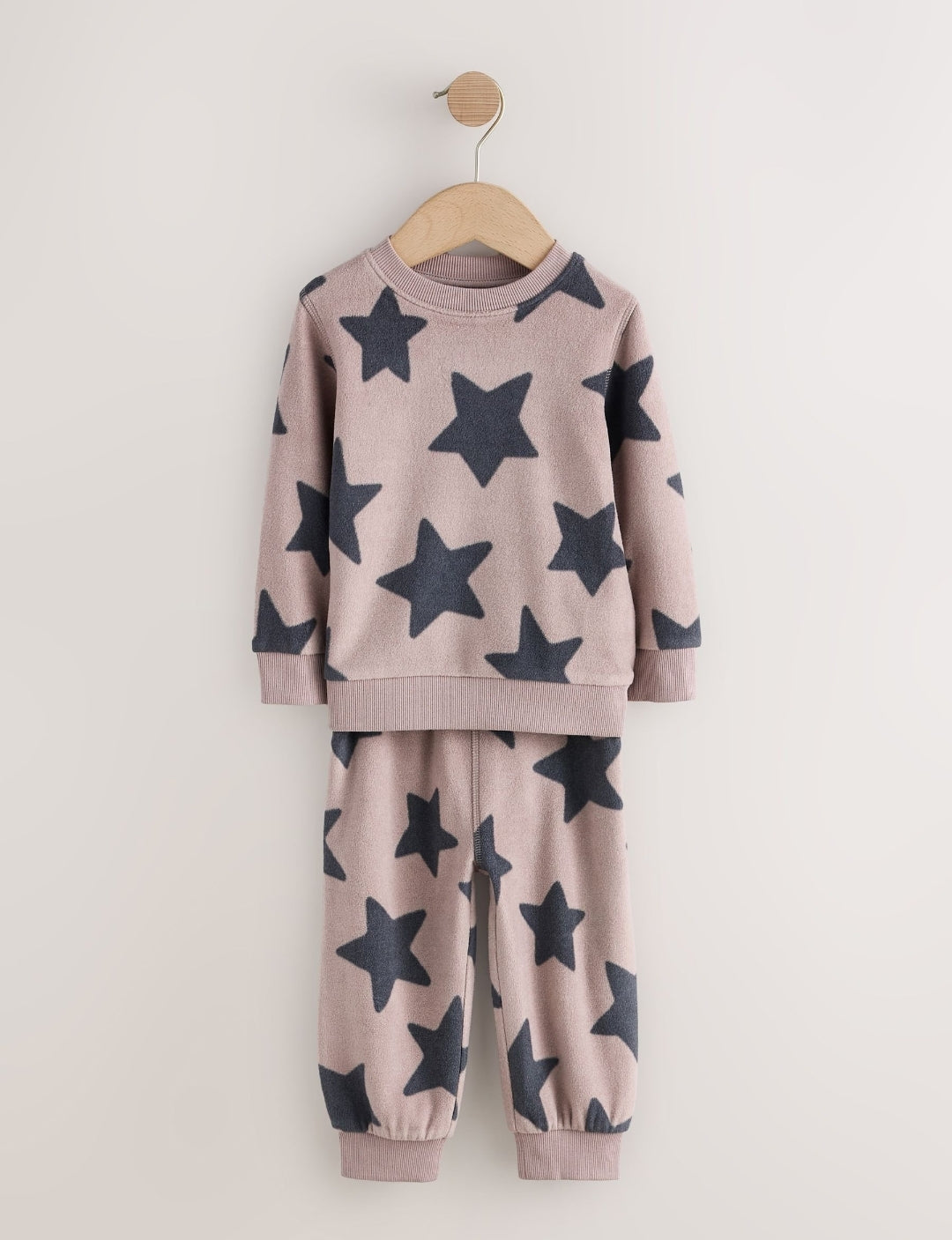 Black/Nude Cosy Fleece Pyjamas 2 Pack