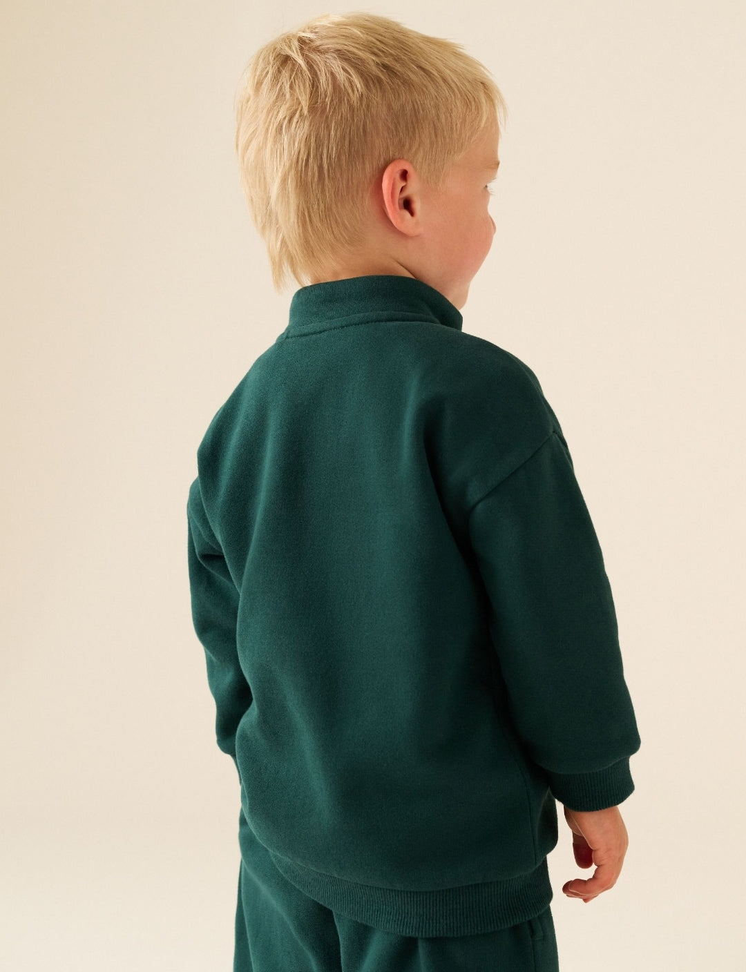 Green Soft Touch Half Zip Neck Sweat
Top