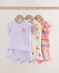 Bright Summer Short Sleeve Top and Shorts Baby Set 6 Piece