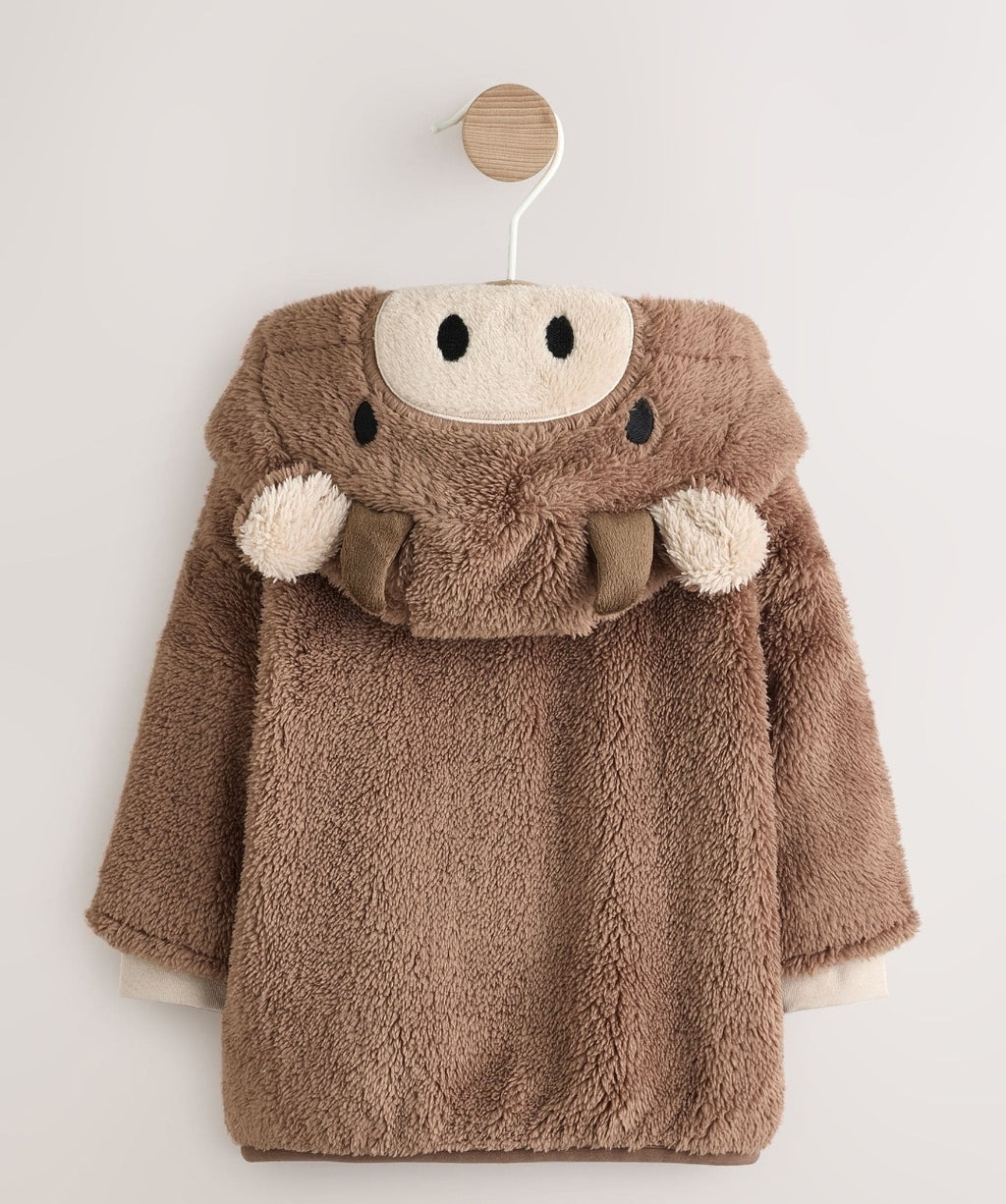 Brown Hamish Hooded Baby Fleece Jacket