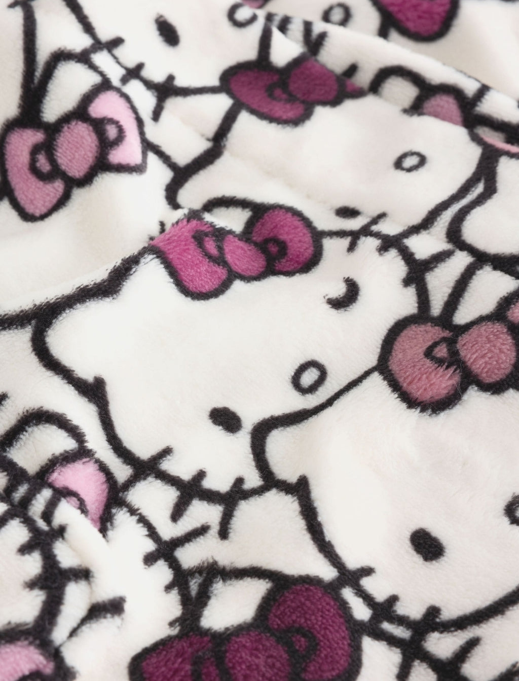 Monochrome Hello Kitty Fleece Dressing Gown