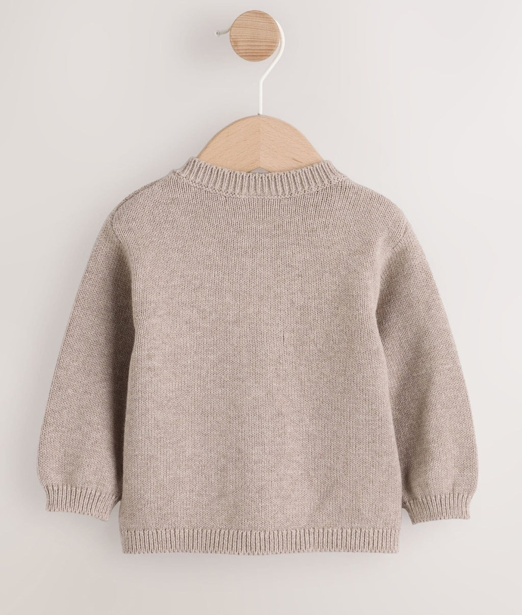 Brown Bow Knitted Baby Cardigan