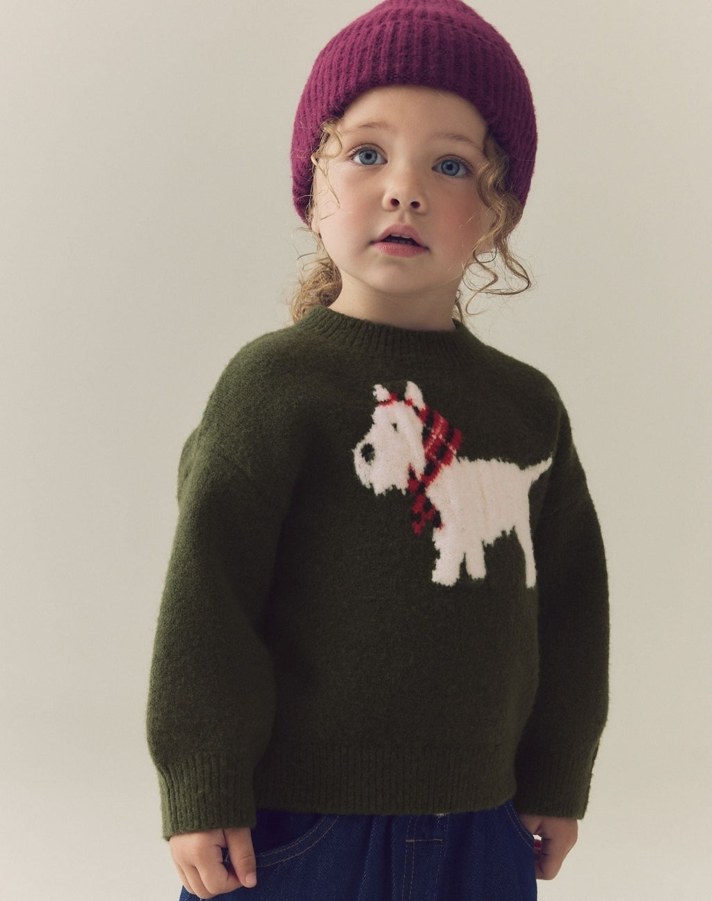 Green Scotty Dog Boxy Jumper