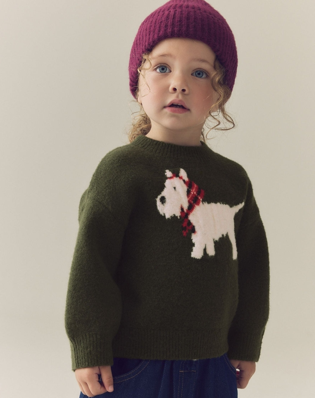 Green Scotty Dog Boxy Jumper