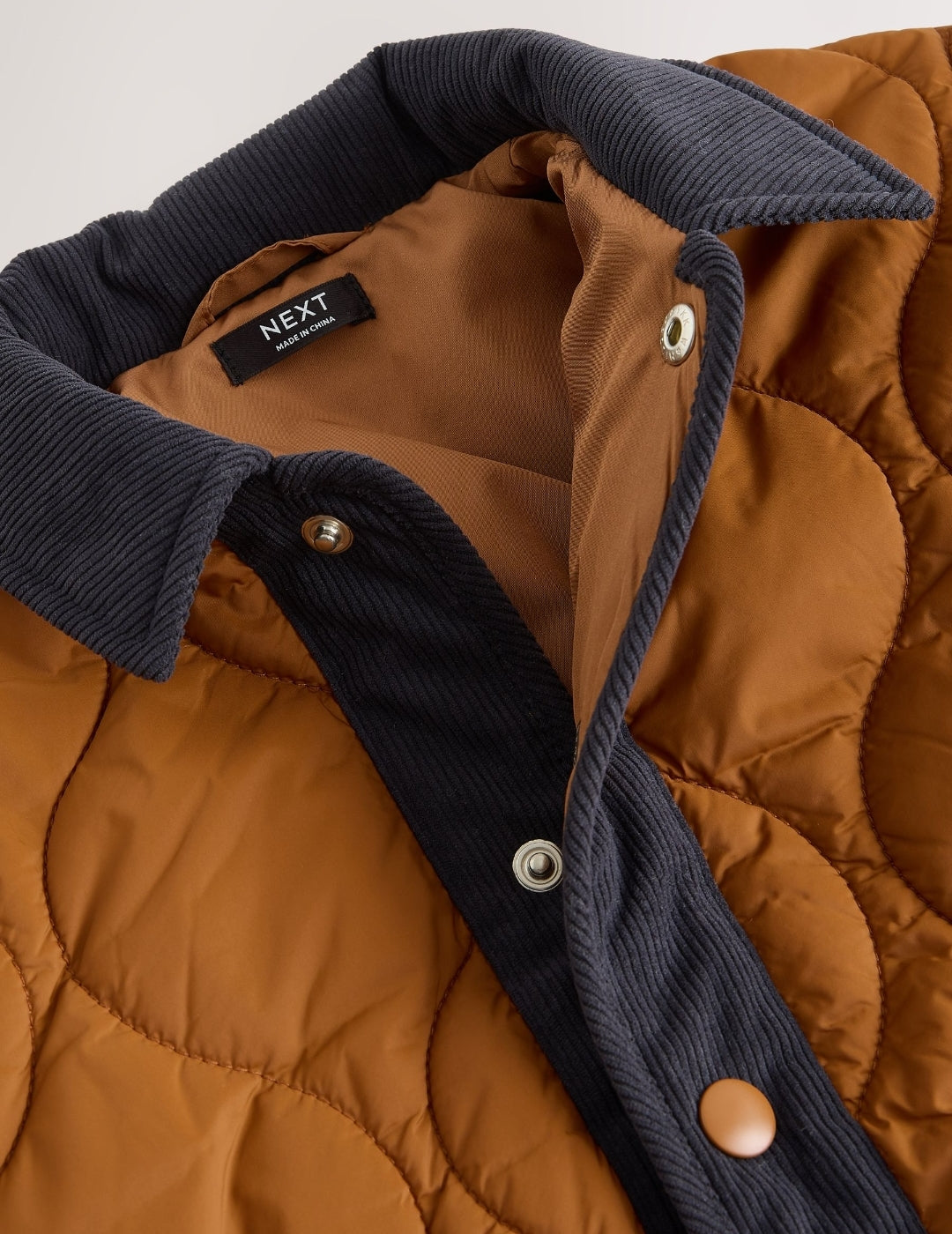 Rust Brown Colourblock Lightweight Quilted Jacket