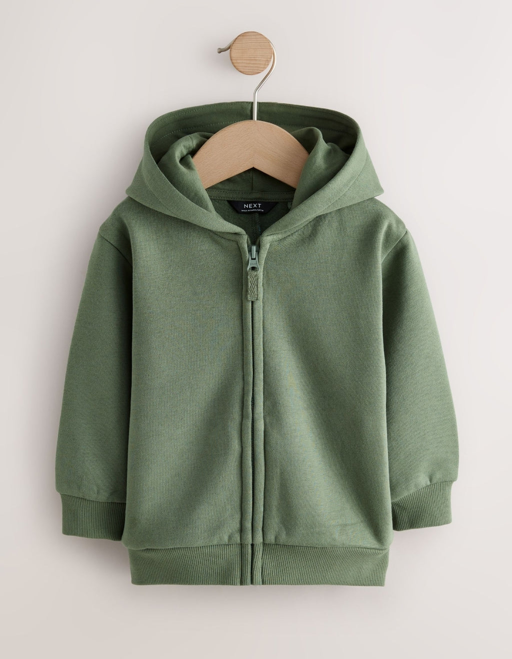 Khaki Green Zip Up Hoodie