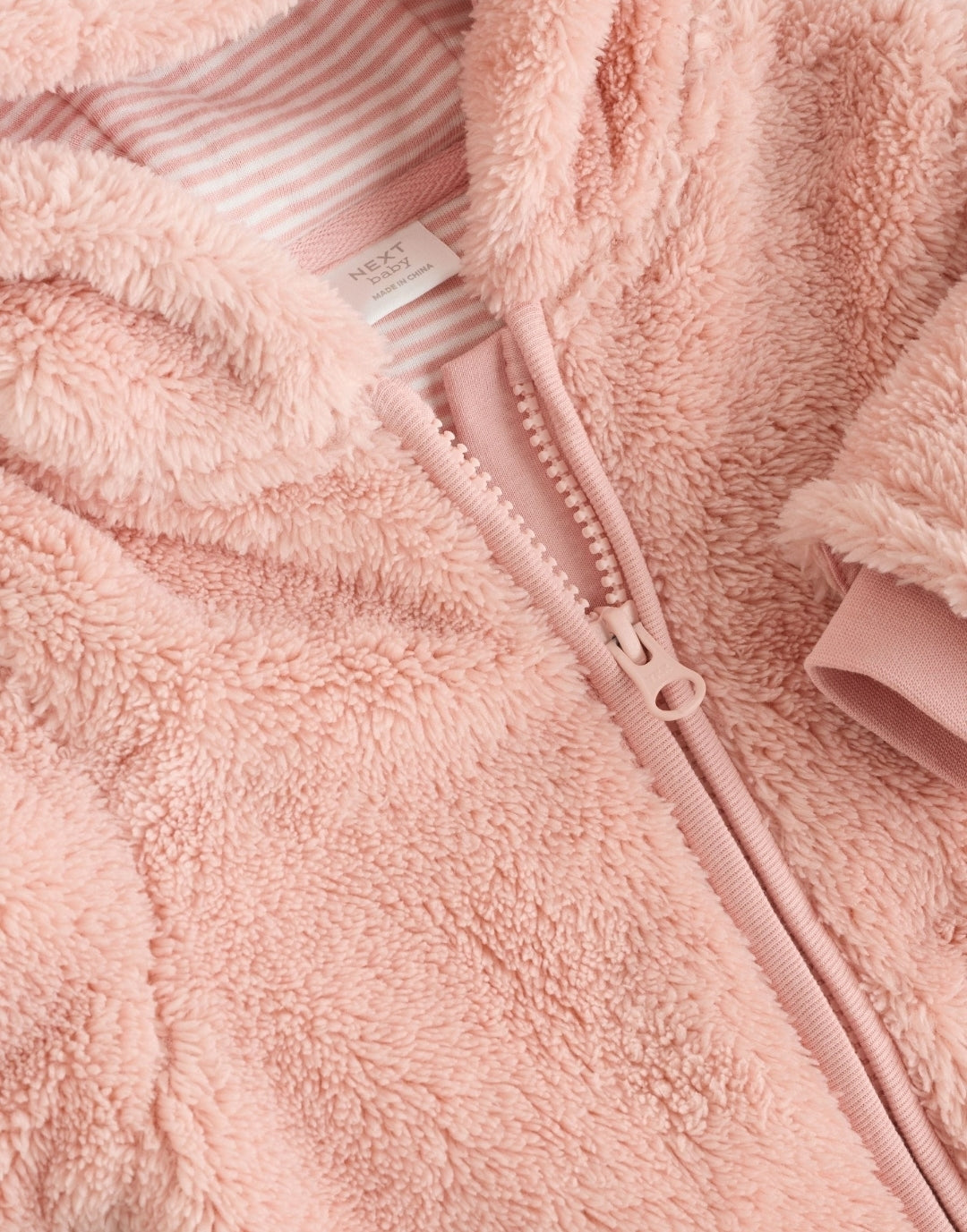 Pink Fleece Baby Pramsuit