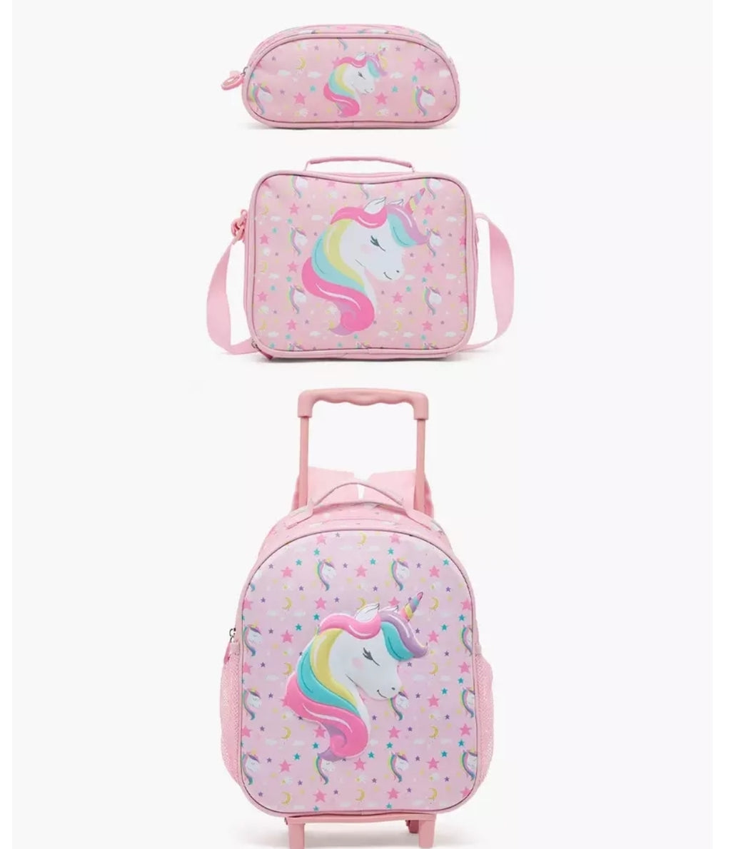 Unicorn Print 3-Piece Trolley Bag Set 14 inch