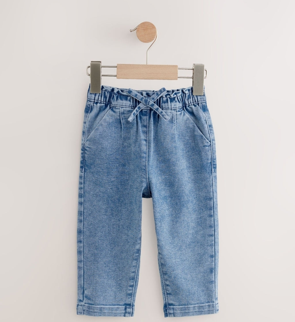 Light Wash Tie Waist Jeans