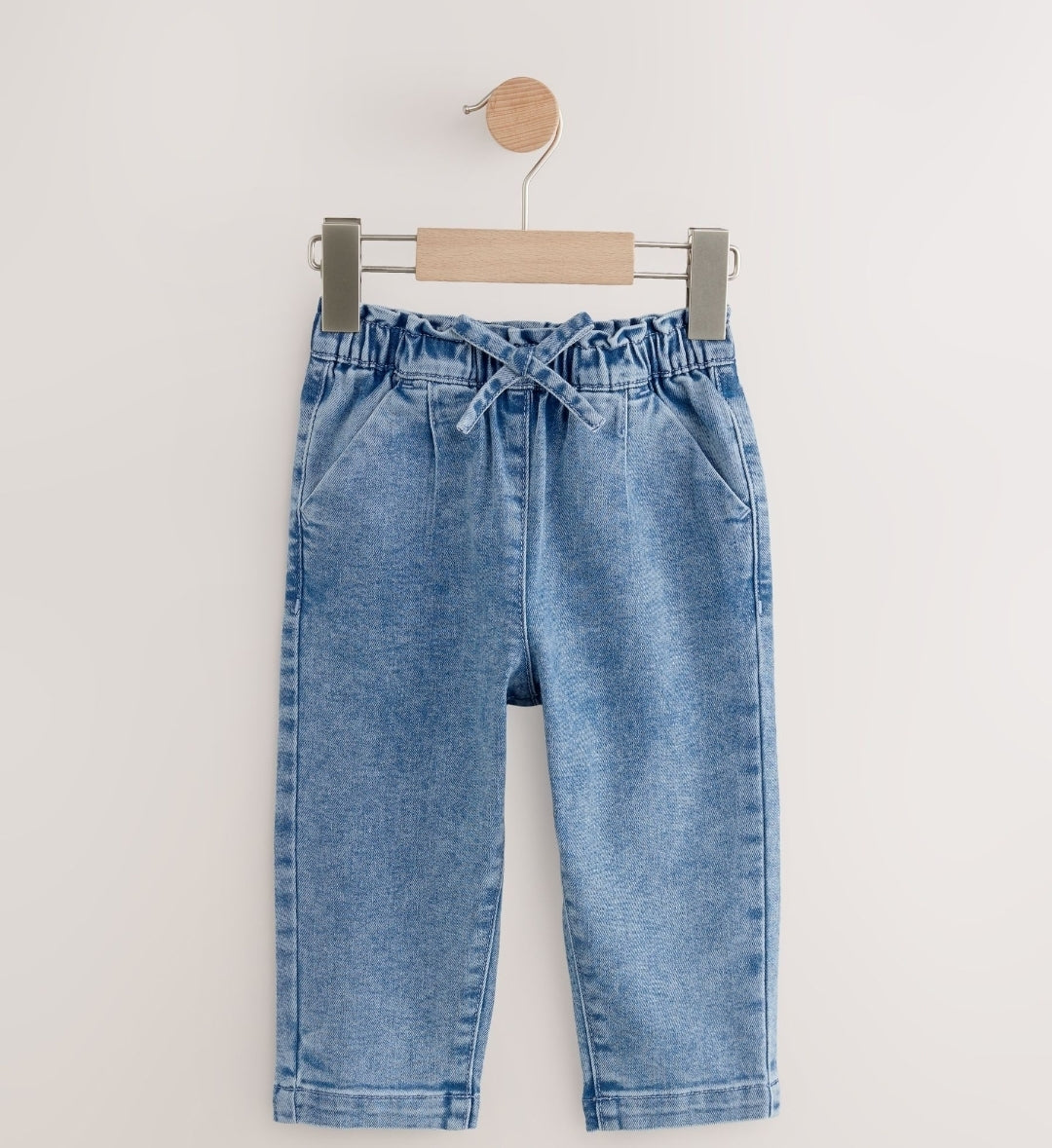 Light Wash Tie Waist Jeans