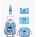 Disney Stitch Print 5-Piece School Trolley Bag Set inch 16