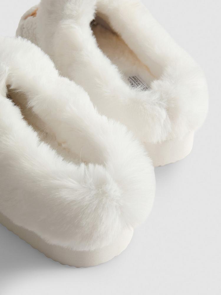Primark Christmas Candy Cane Faux Fur Mule Slippers