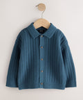 Teal Blue Button Through Knitted
Polo Shirt