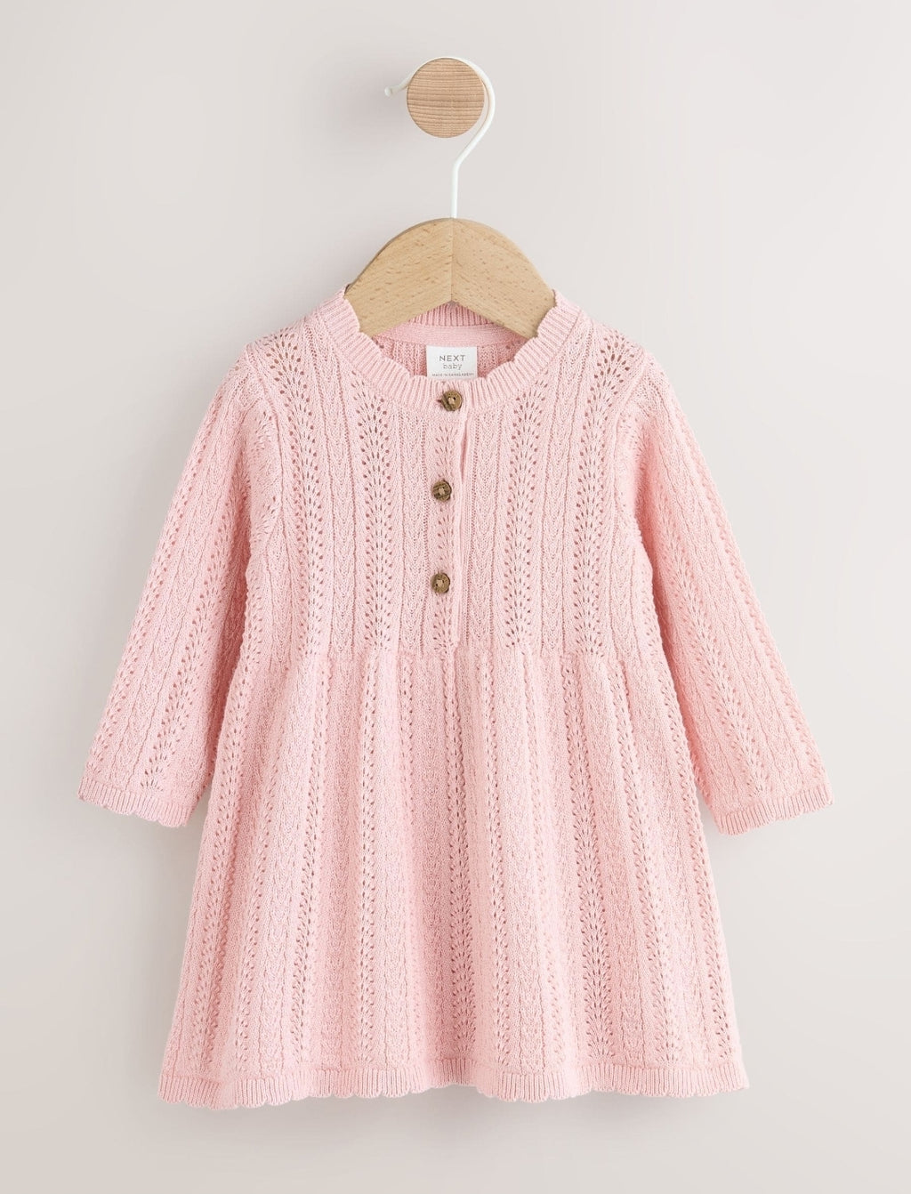 Pink Knitted Baby Dress