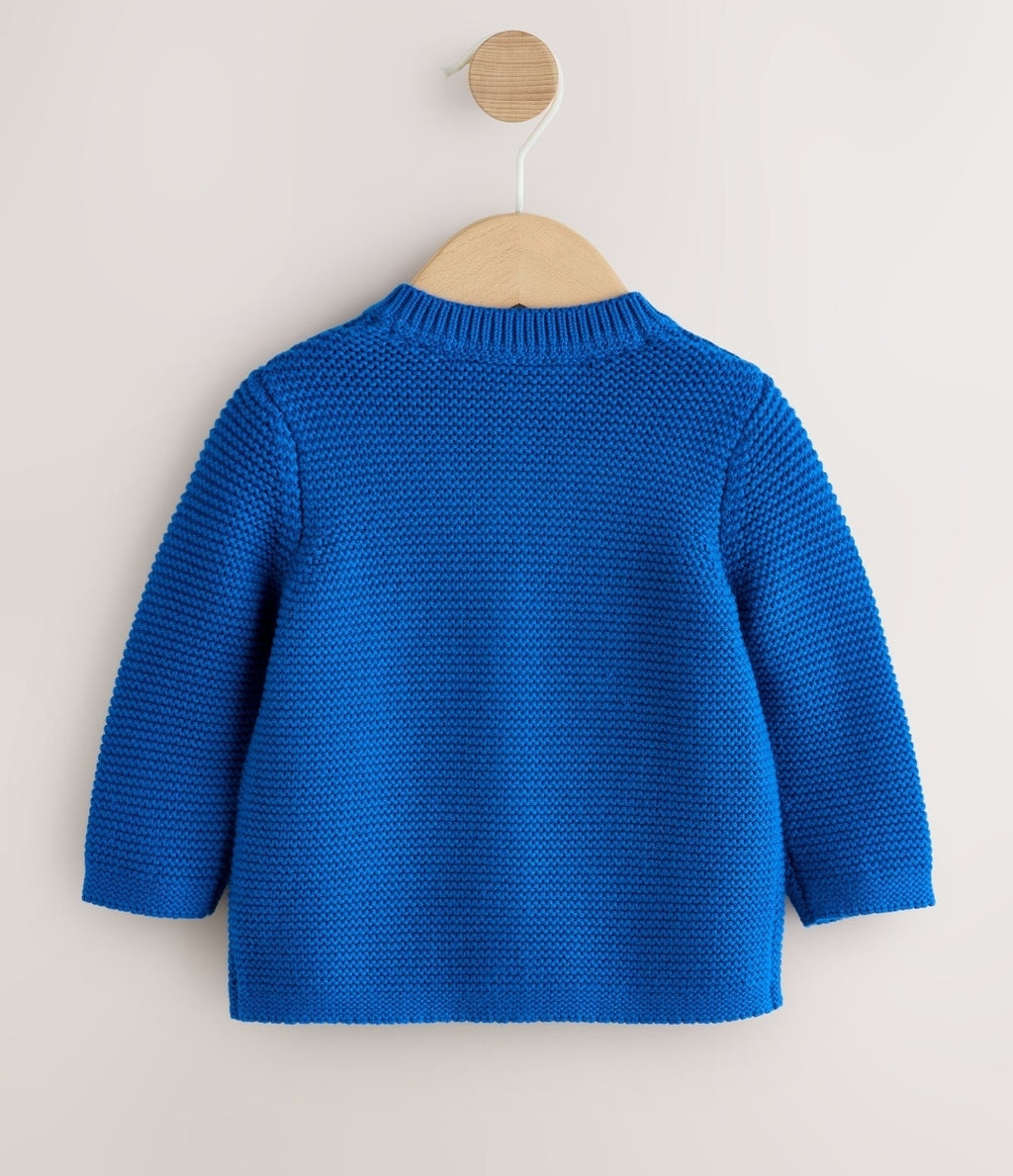 Blue Embroidered Cherry Cardigan