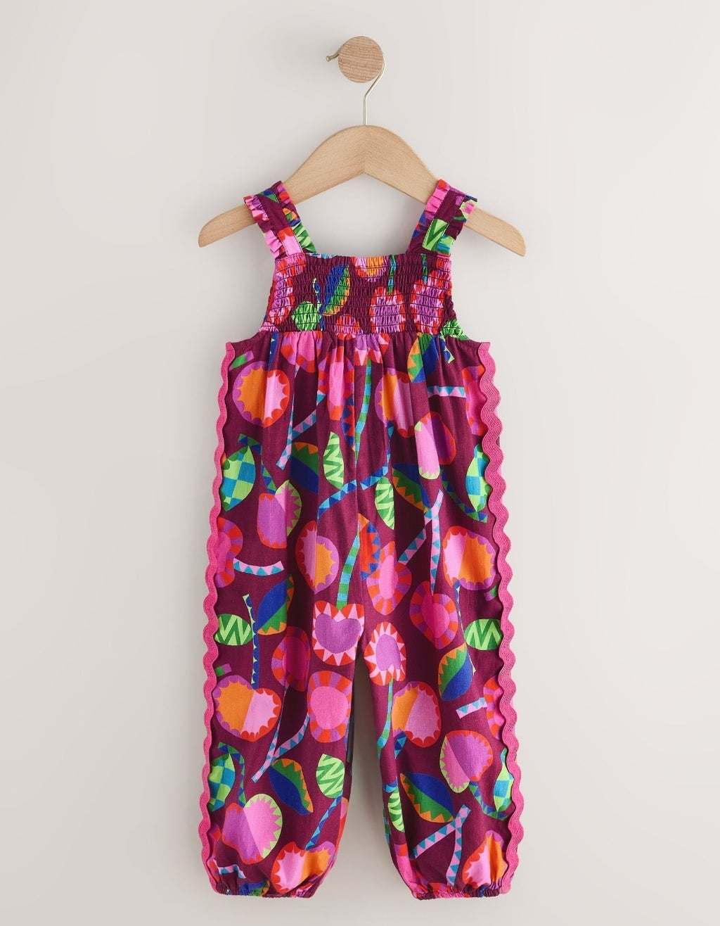 Purple/Berry Red Printed Strappy Jumpsuit