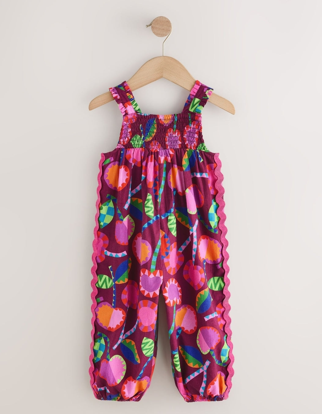 Purple/Berry Red Printed Strappy Jumpsuit