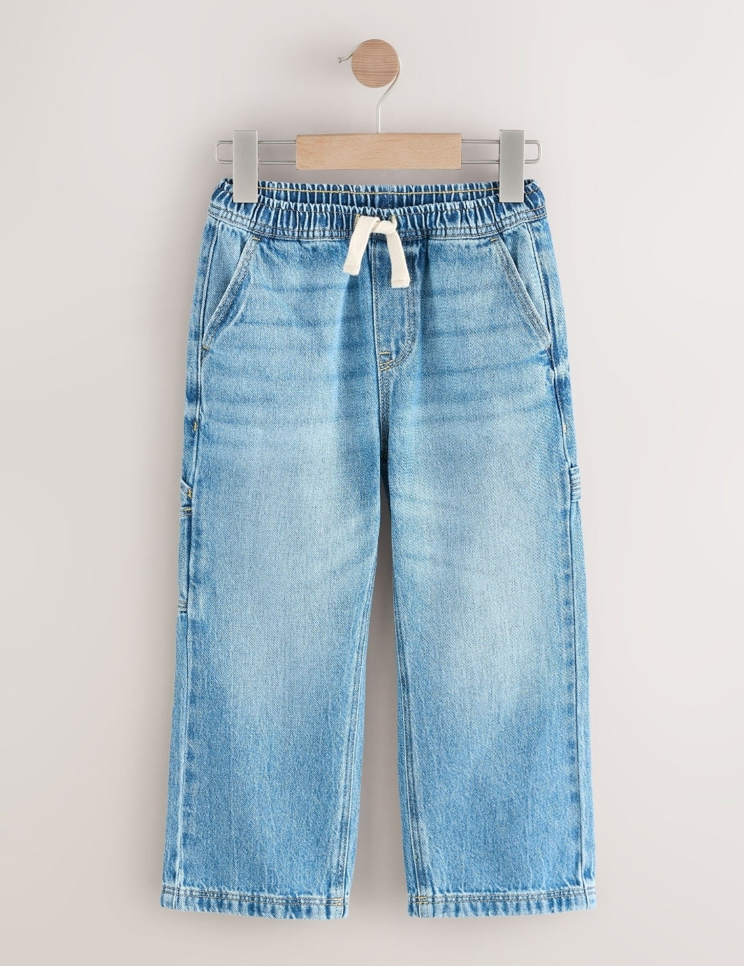 Mid Blue Denim Denim Pull On Carpenter Jeans