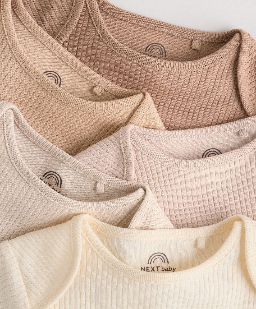 Cream Baby Short Sleeve
Bodysuits 5 Pack