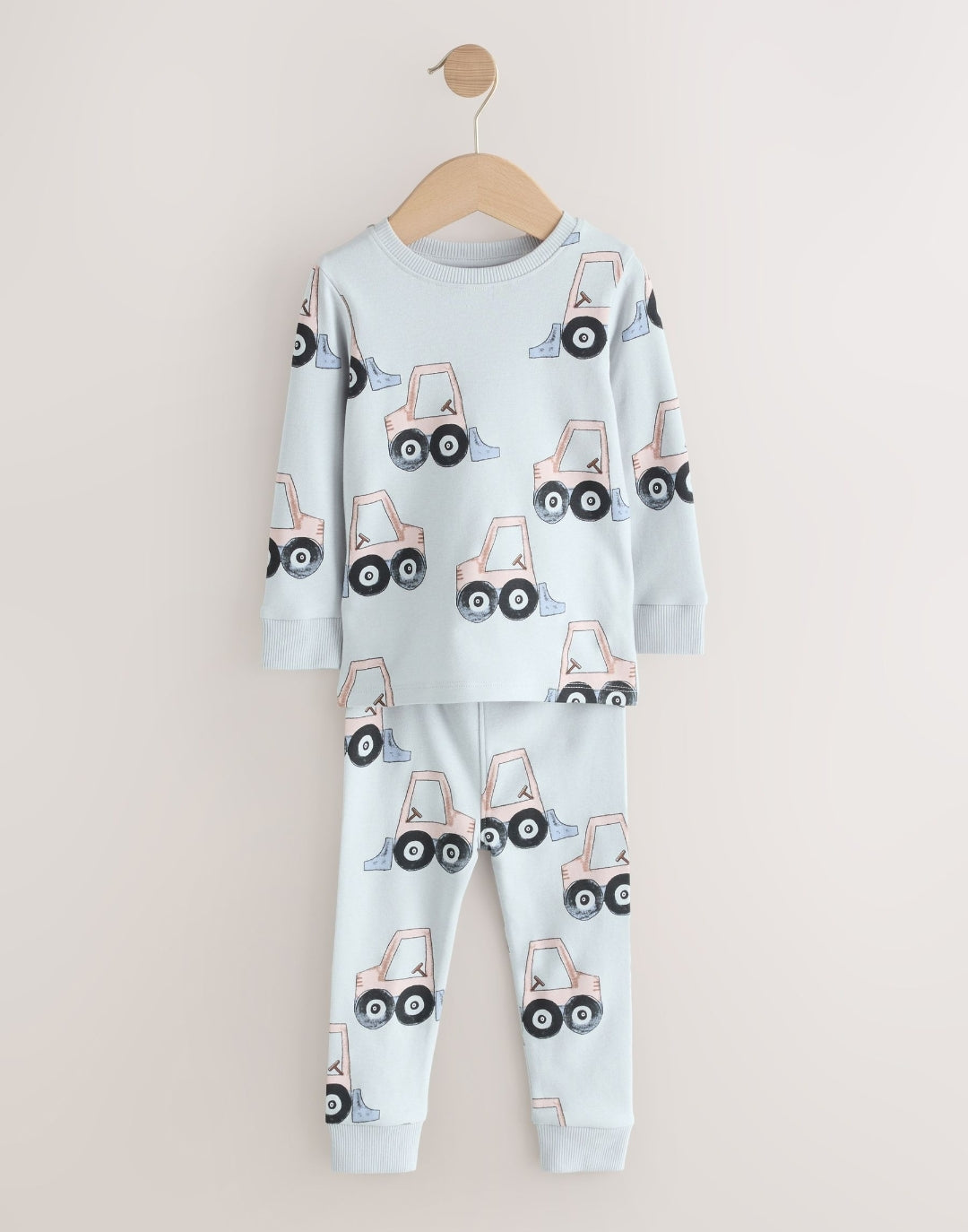 Blue/Ecru Digger Snuggle Pyjamas 3 Pack